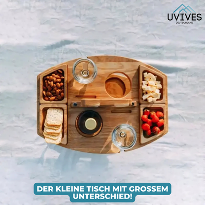Portable Wine Table for Outdoor Use – Stylish Picnic Companion