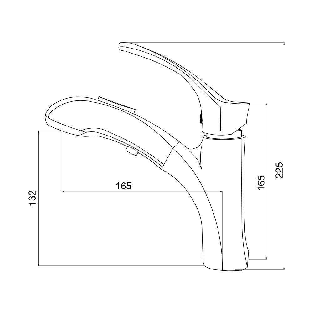 Pull-Out Kitchen Faucet with Shower Function and Pause Button - 2 Spray Modes