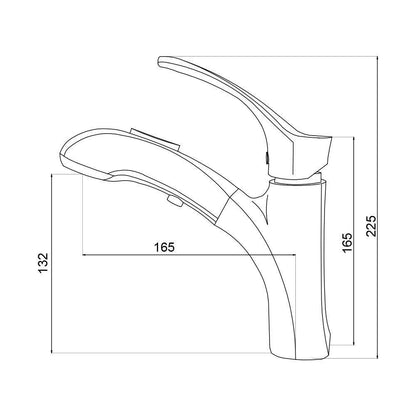 Pull-Out Kitchen Faucet with Shower Function and Pause Button - 2 Spray Modes