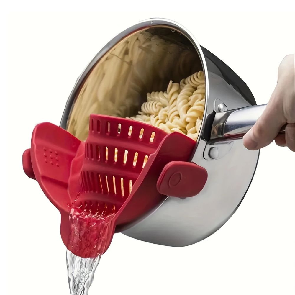 Heat-Resistant Kitchen Drain Tool – Silicone Clip-On Strainer