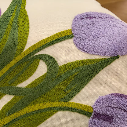 Charming Floral Cotton Throw Pillow Cover