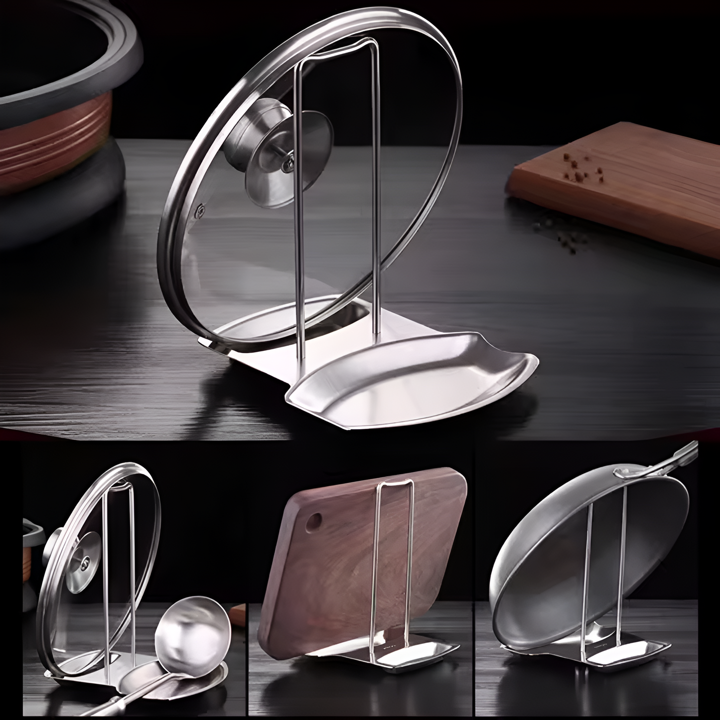 Chic Kitchen Lid Organizer for Efficient Cooking