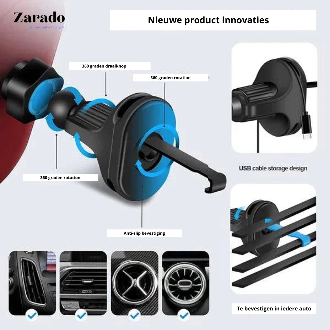 Smart Wireless Car Charger Mount for Phones - Robo Car Pro