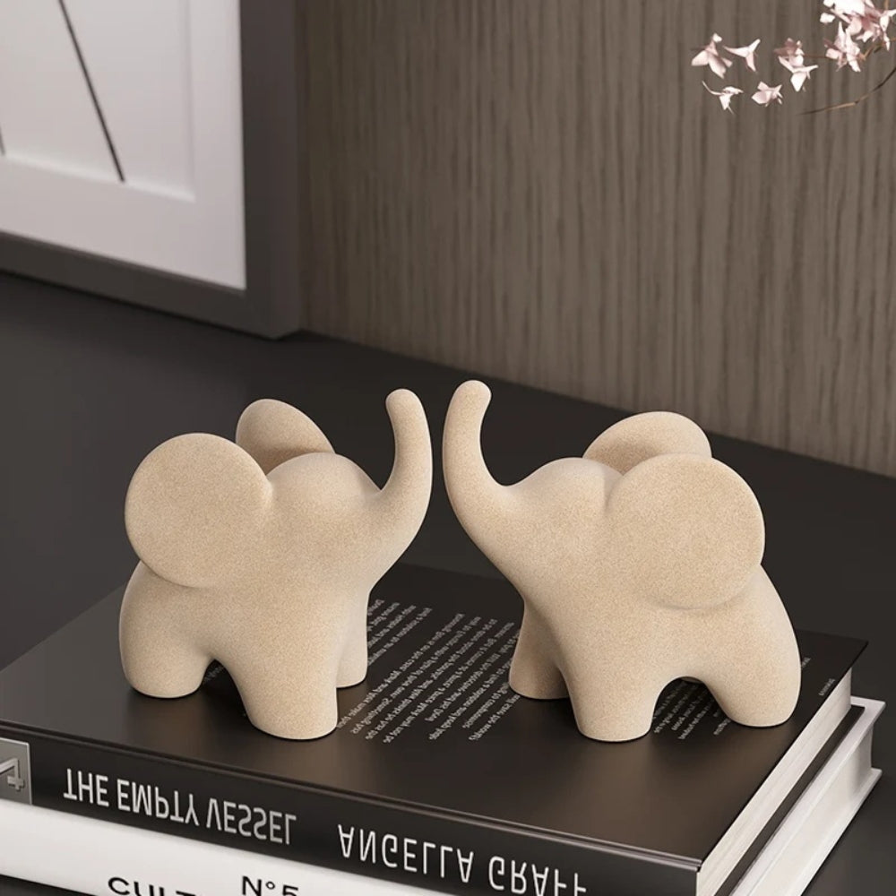 Charming Elephant Resin Statues for Good Fortune