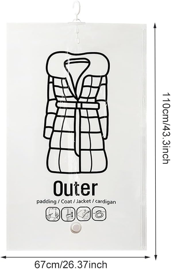 Space-Saving Hanging Vacuum Storage Bag for Clothing