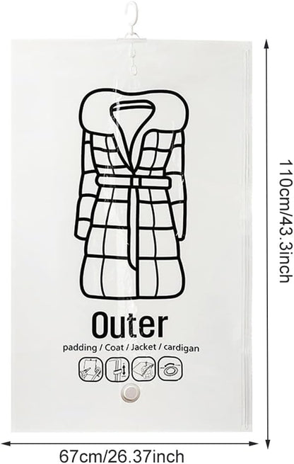 Space-Saving Hanging Vacuum Storage Bag for Clothing