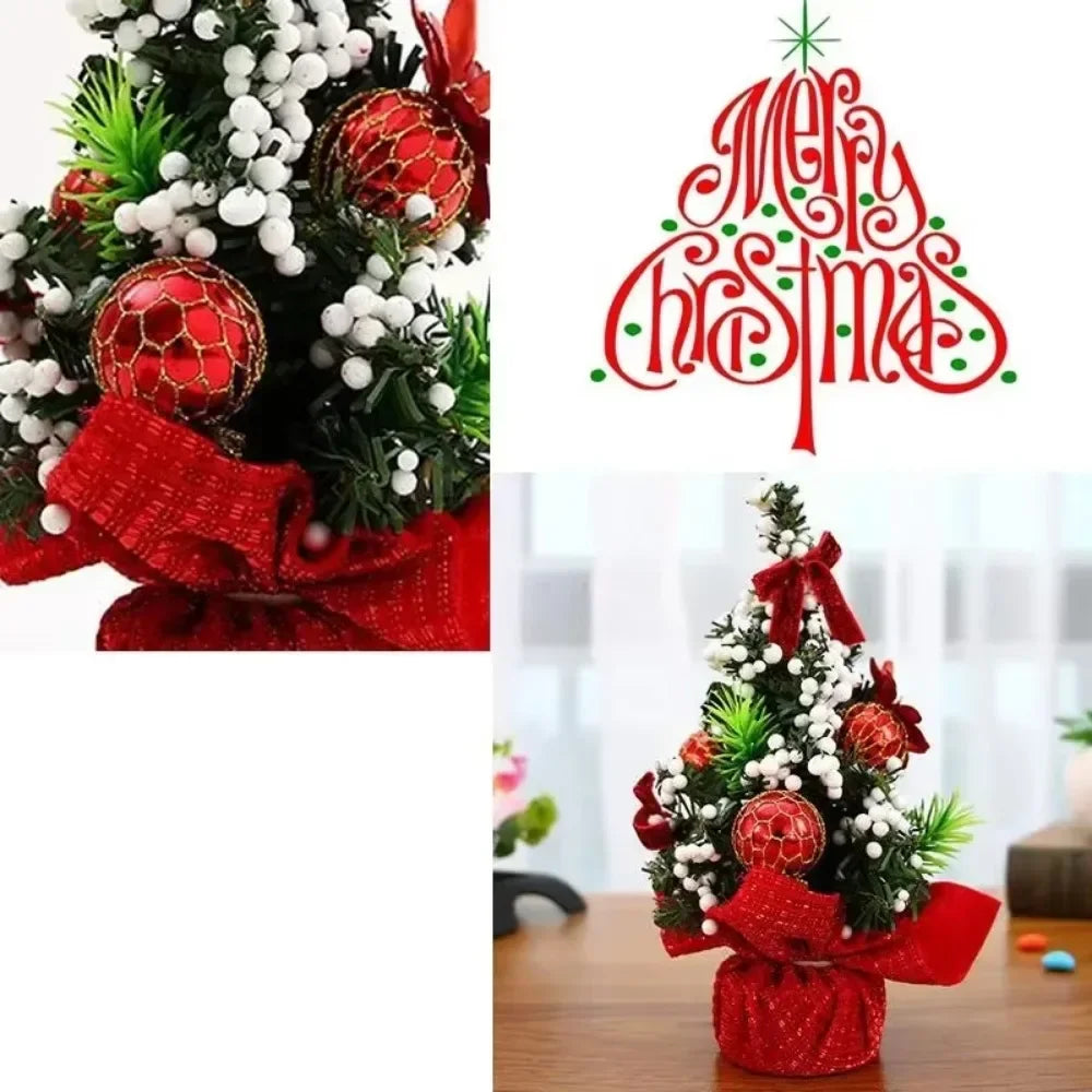 Mini Christmas Tree Table Decoration | Artificial Pine Branches | 20 cm