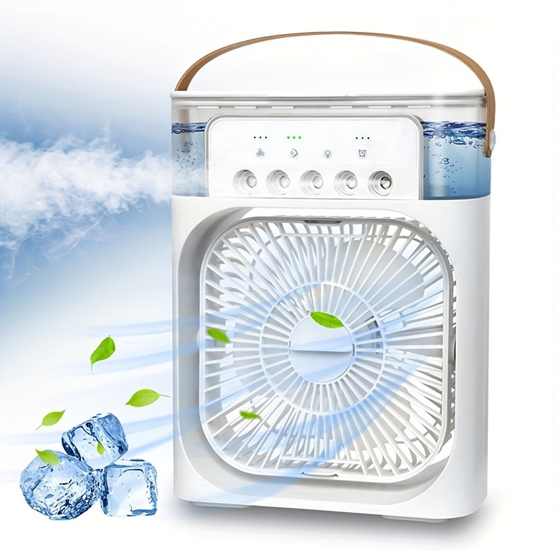 Portable USB Rechargeable 600ml Spray Fan - 2V Humidifier with 3 Speeds