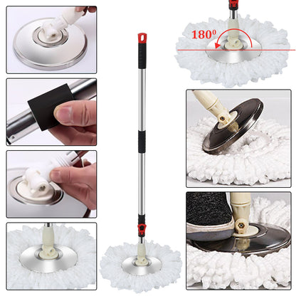 360° Floor Mop Set with Bucket | Dual-Zone Cleaning System