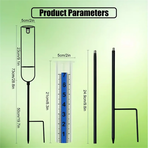 Garden Rain Gauge | Frost-Resistant Precipitation Meter | Adjustable Height | Large Scale | Ideal for Lawn & Patio