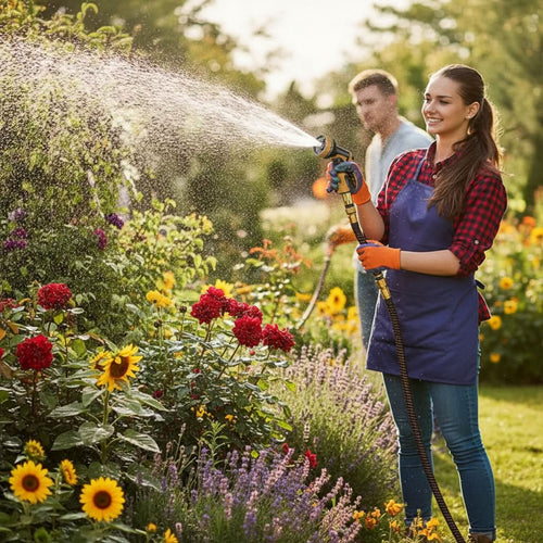 Garden Hose with 10 Adjustable Spray Settings for Outdoor Use