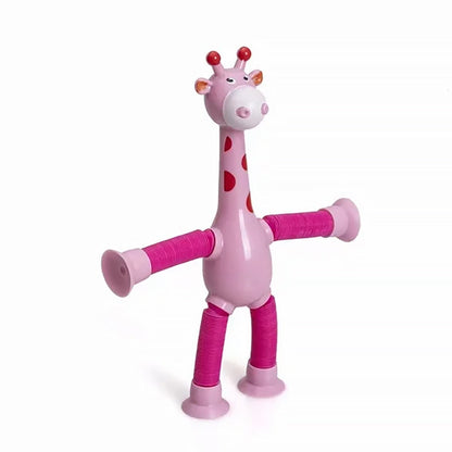 Stretchy Giraffe Toy with Suction Cup - Flexible Animal Plaything