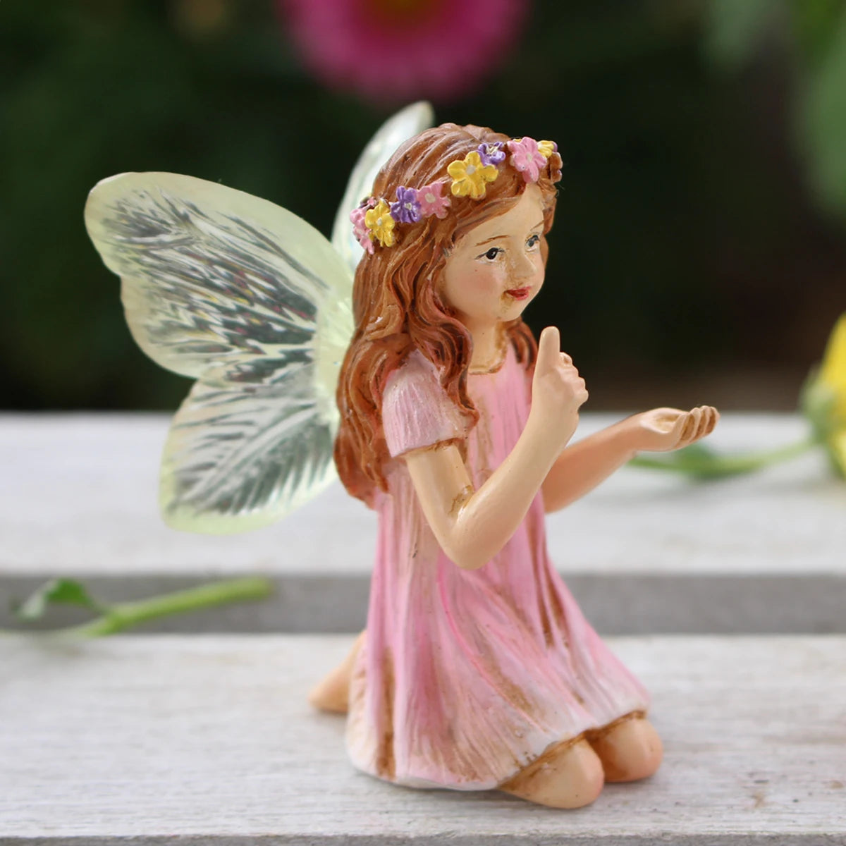 Mini Fairy Figurines Set of 2 | Resin Garden & Table Decor | Enchanting Outdoor Ornaments