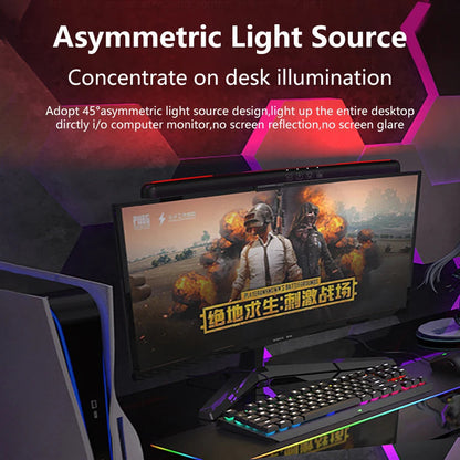 USB-Powered LED Monitor Light with RGB Backlighting and Adjustable Brightness - 60-Minute Timer