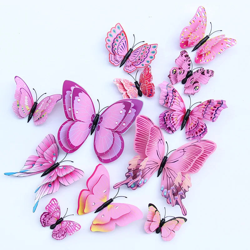 Magnetic 3D Butterfly Wall Stickers Set | 12 Pieces | Double Layered