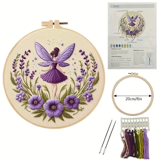 DIY Embroidery Kit for Enchanted Girl | Complete Beginner Set with 20 cm Hoop