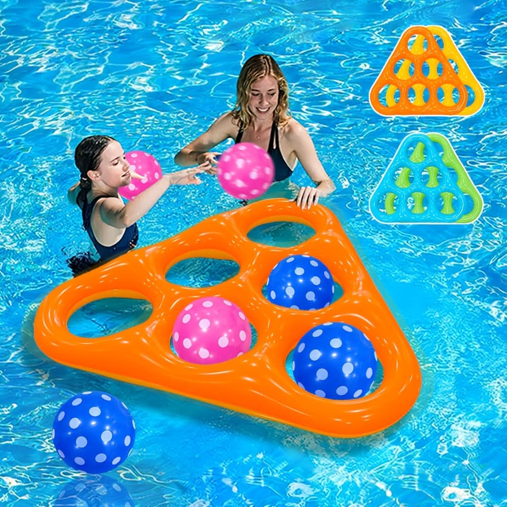 Inflatable Triangle Toss Game for Fun in the Water