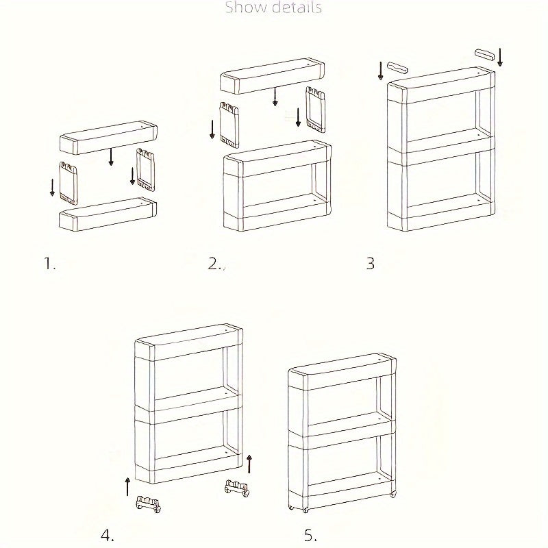 Slim Storage Trolley with Wheels | 3-Tier | Narrow & Convenient | For Bathroom, Kitchen & Home