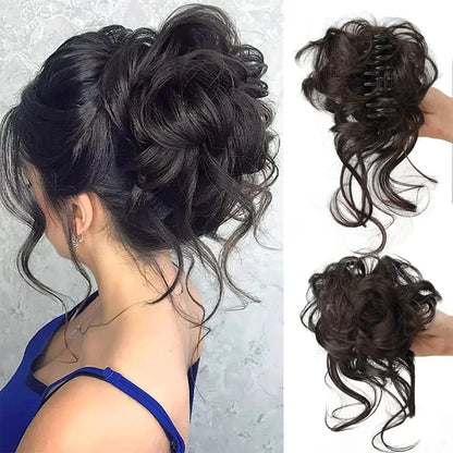 Curly Hair Bun Clip-in – Voluminous Hair Piece for a Natural Appearance