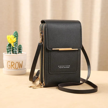 Smart Crossbody Wallet with Touchscreen Pocket and Security Features