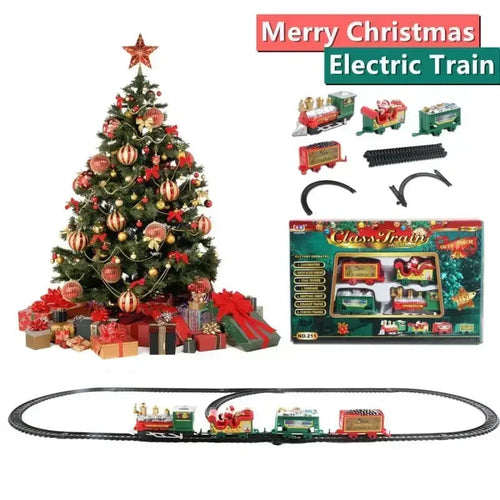Christmas Train Set with Tracks & Locomotive | Kids Train for Tree Decoration | Creative Gift for Children Ages 3 and Up