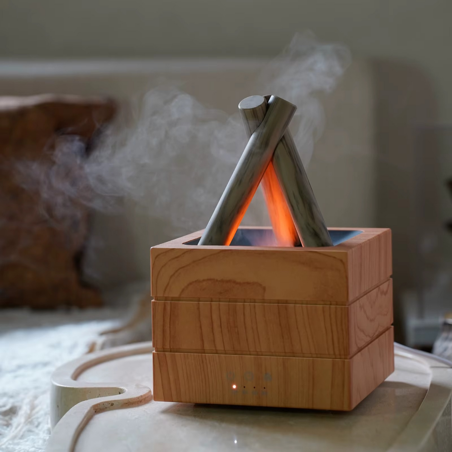 SerenityMist Diffuser with Flame Effect | Smart Ultrasonic Humidifier