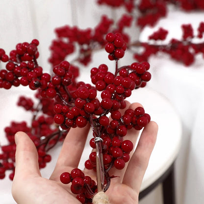 Artificial Berry Garland for Stylish Winter & Christmas Decor - Red Berries