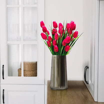6-Pack Artificial Tulip Bouquets – UV-Resistant and Realistic for Home and Garden Decor