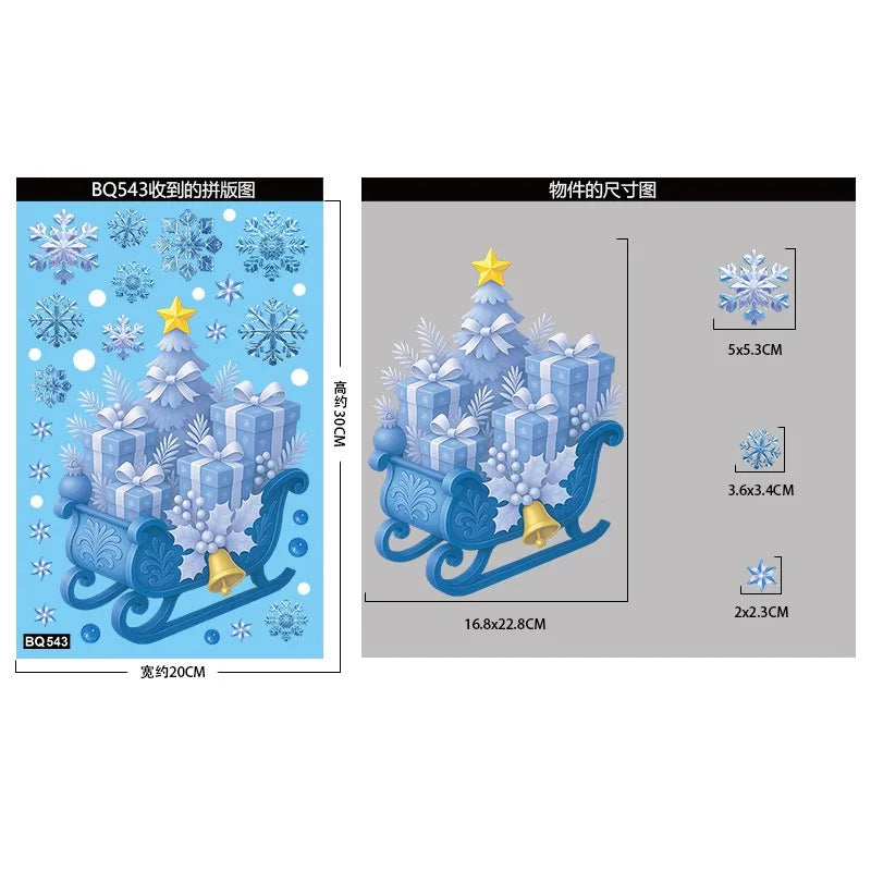 Christmas Window Stickers – Snowman, Santa & Snowflakes – Removable & Reusable for Glass & Mirrors