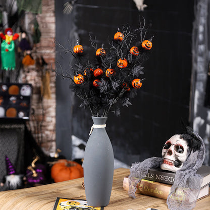 Halloween Black Pumpkin Branch Ornament for Decoration