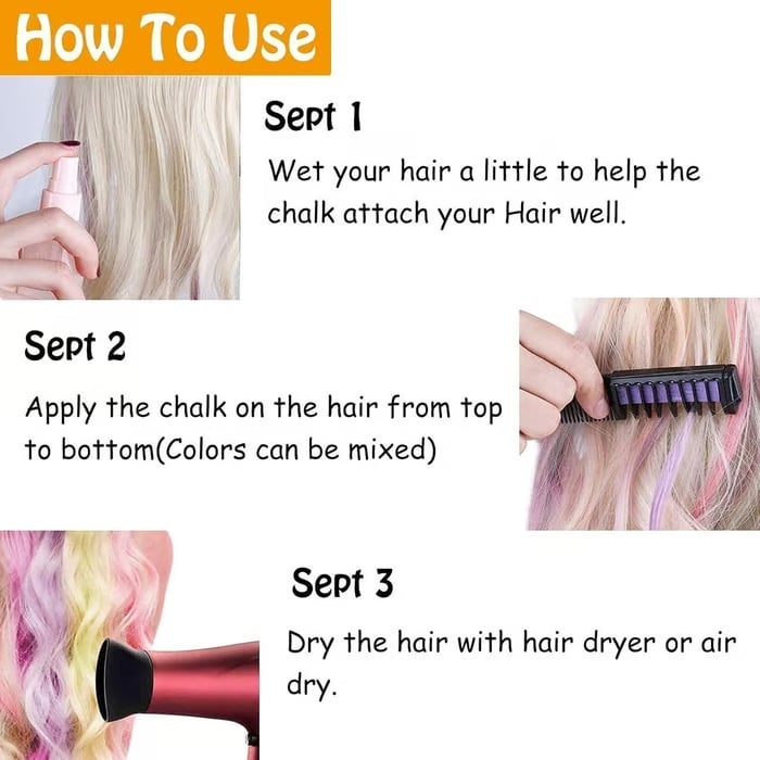 Vibrant Temporary Hair Color Combs for All Ages