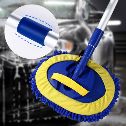 Extendable Car Cleaning Mop 57–115 cm | Scratch-Free Microfiber Head | Lightweight & Sturdy | Extra Mop Included