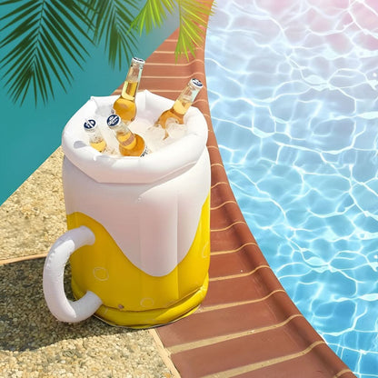 Inflatable Cooler Mug for Ice and Beverages