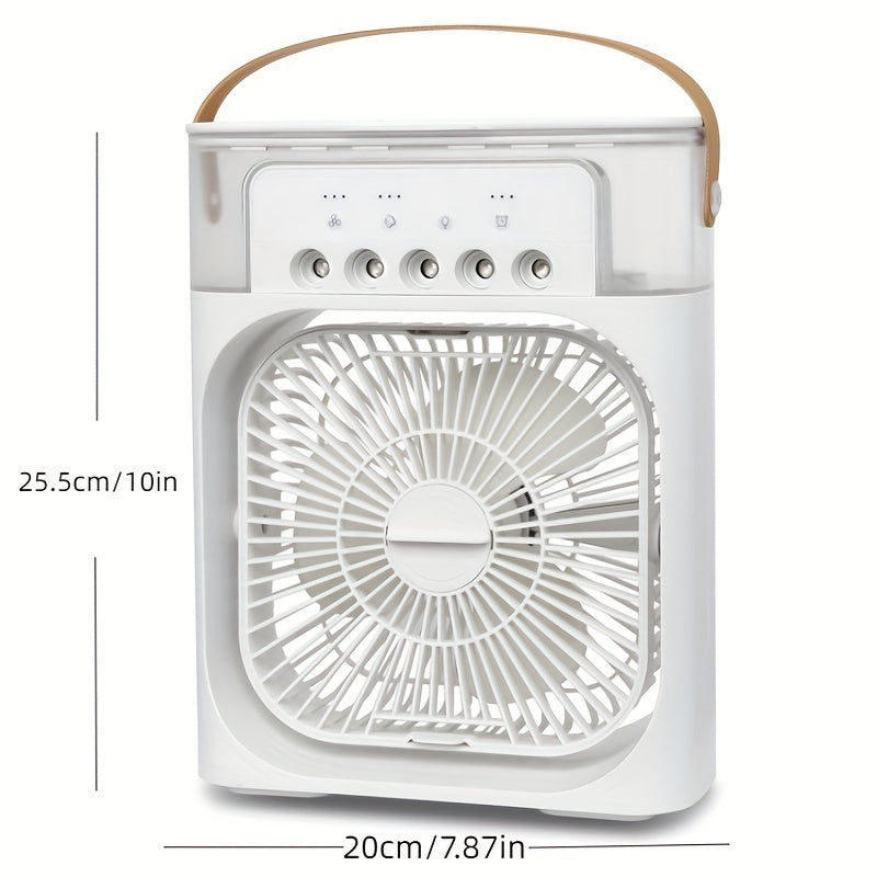 Compact Personal Air Cooler with 3 Speed Settings and 5 Spray Heads