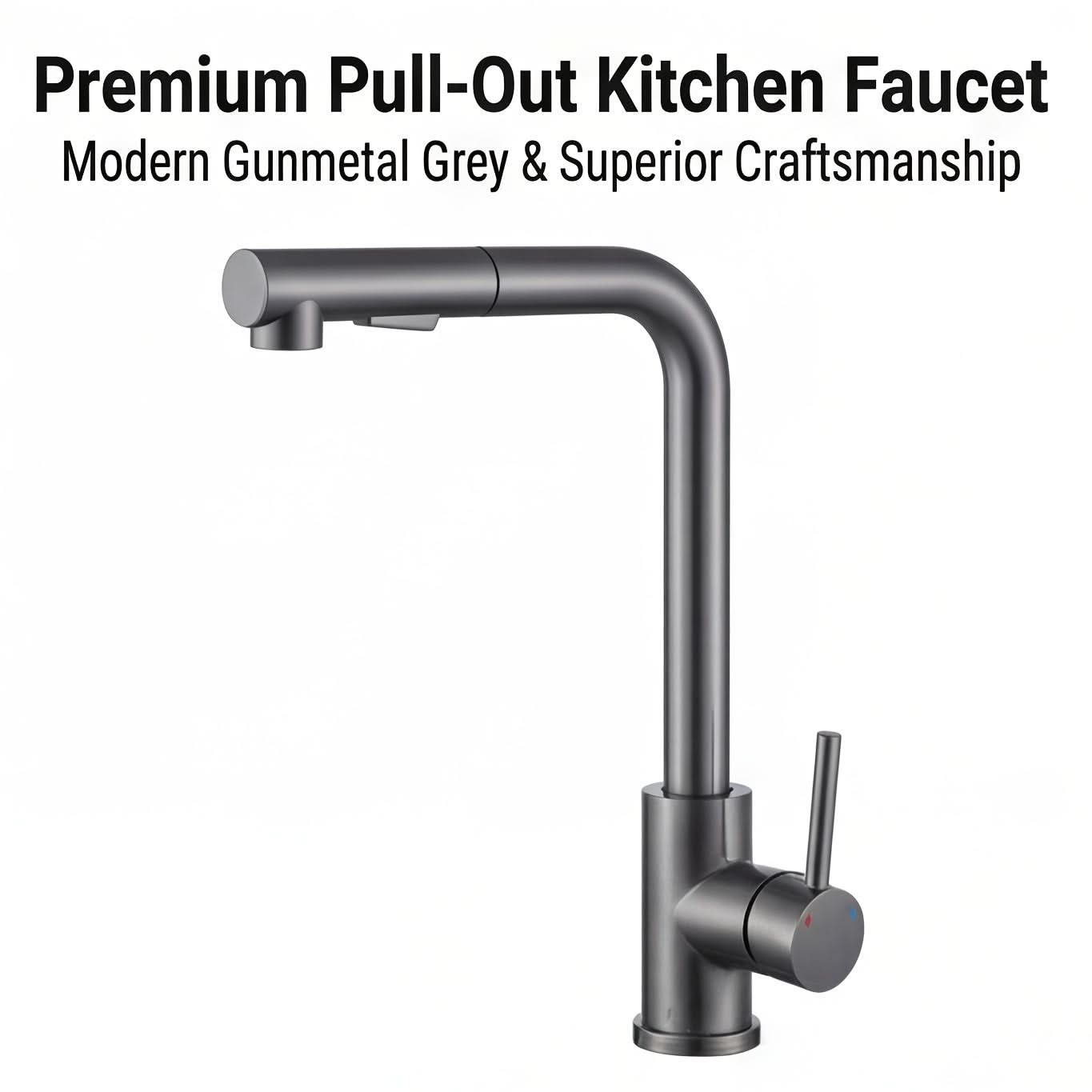 Modern Stainless Steel Pull-Out Kitchen Faucet