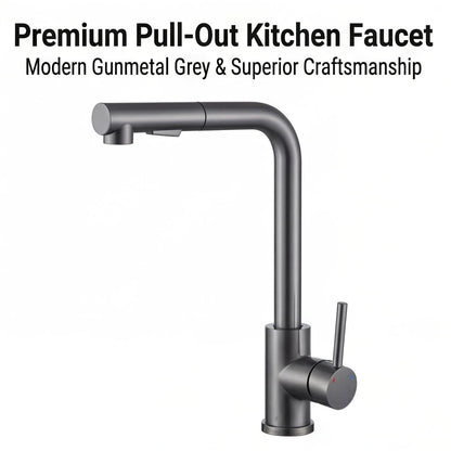 Modern Stainless Steel Pull-Out Kitchen Faucet