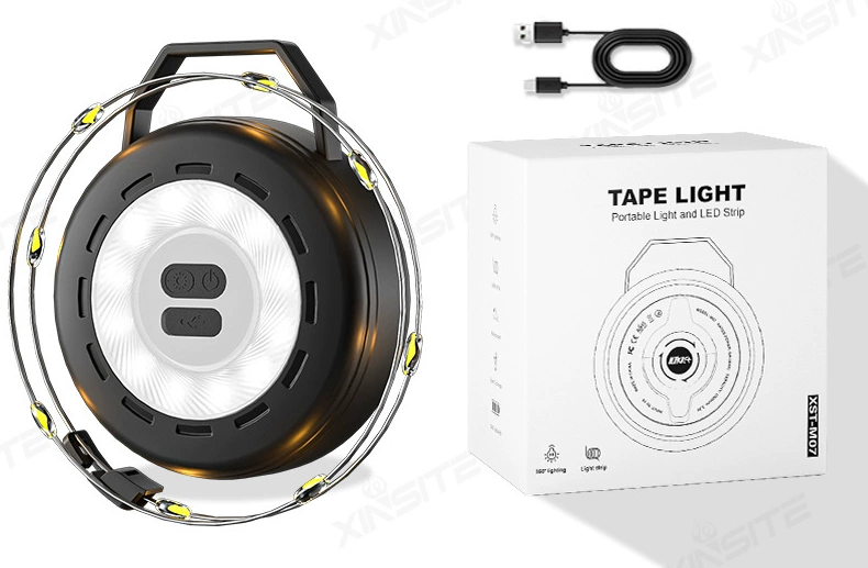 Tangle-Free Portable Lantern with Retractable Cable | USB-C Rechargeable, IPX4 | 14-Hour Runtime & 3 Lighting Modes