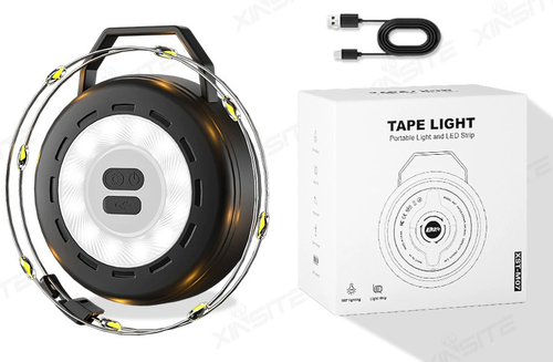 Tangle-Free Portable Lantern with Retractable Cable | USB-C Rechargeable, IPX4 | 14-Hour Runtime & 3 Lighting Modes