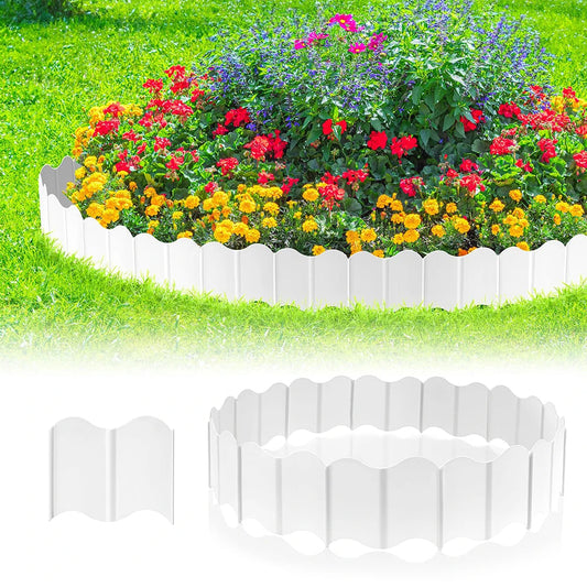 Flexible Garden Bed Plastic Edging System | Easy Installation | 15 × 14 cm