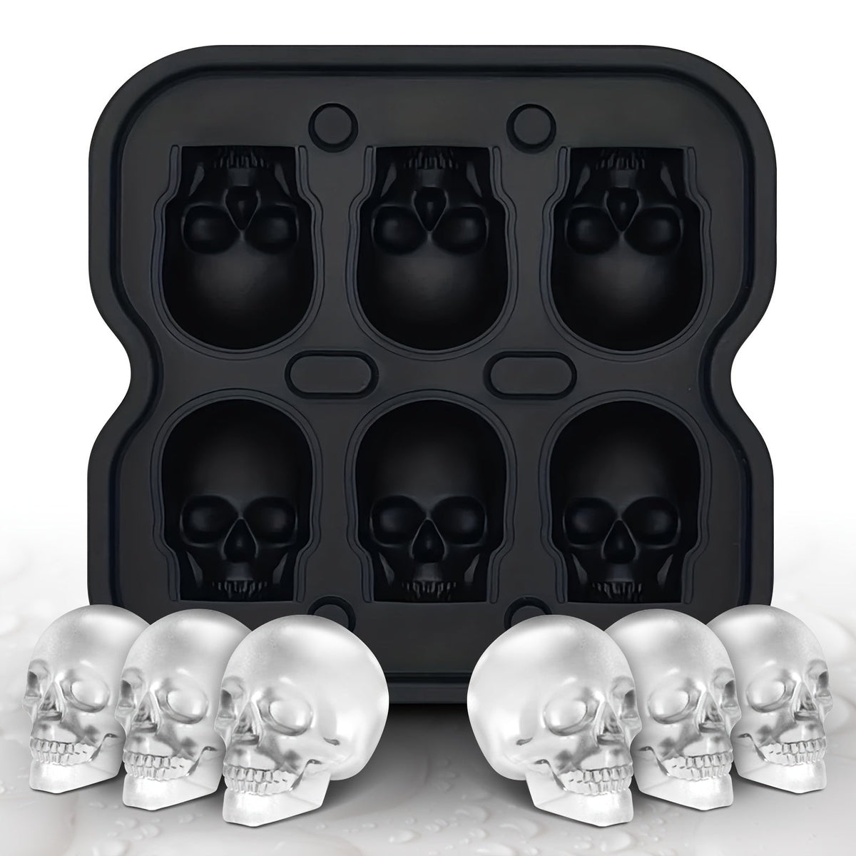 Skull-Shaped Ice Maker Tray for Unique Drinks