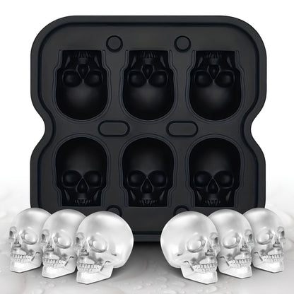 Skull-Shaped Ice Maker Tray for Unique Drinks