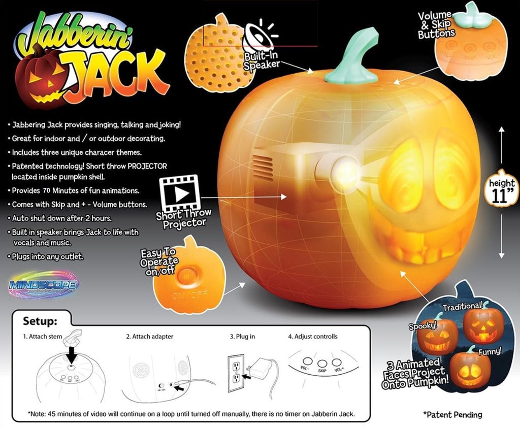 Interactive Halloween Pumpkin with Projector and Motion Sensor