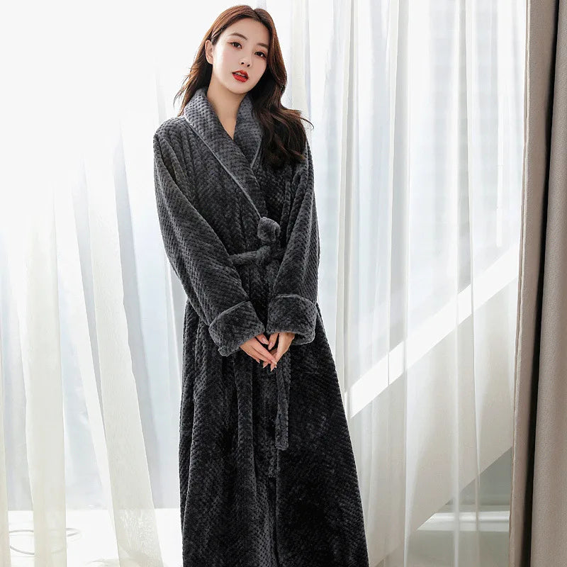 Long Bathrobe | Soft & Comfortable | With Shawl Collar & Belt