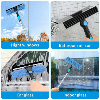 Telescopic Window and Glass Cleaning System – 2-in-1 Crystal Clear Cleaner