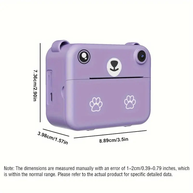 Compact Instant Camera for Kids - 1080P HD, Photo & Video, Includes Print Paper & USB Charger