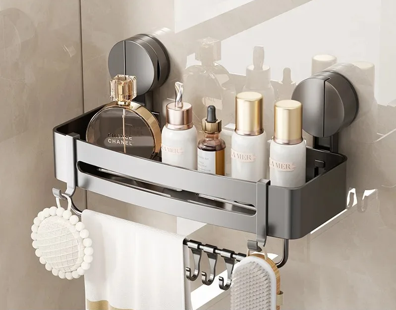 Suction Cup Bath Shelf for Drilling-Free Installation – AquaGrip Style