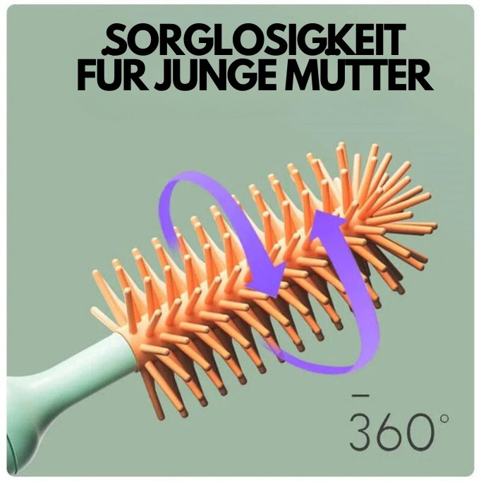Electric Bottle Cleaner with 360° Rotating Silicone Brushes