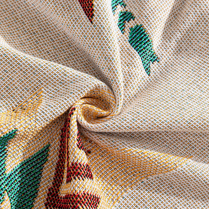 Reversible Boho Throw Blanket with Geometric Design – Soft Cotton Blend with Fringes