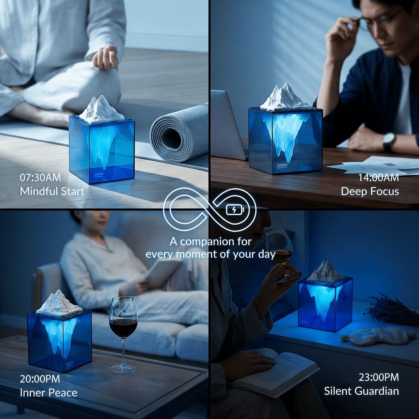 Visual Meditation Lamp for Calming Nighttime Environments
