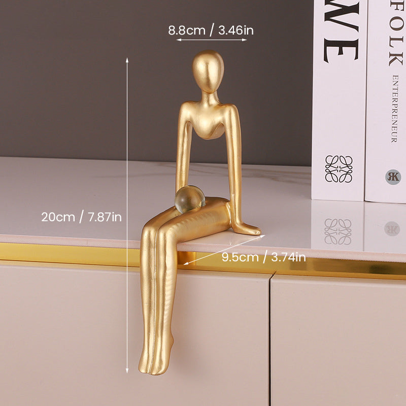 Golden Abstract Sculpture | Artful Home Accent